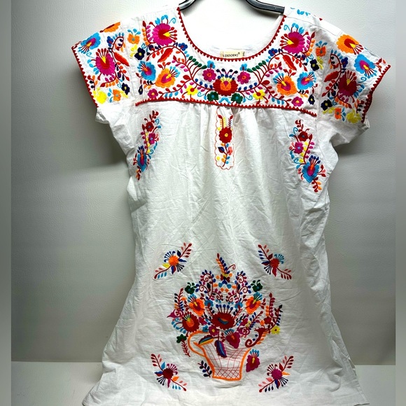 YZXDORWJ WOMENS EMBROIDERED MEXICAN DRESS SIZE 3XL NWT - Picture 1 of 6